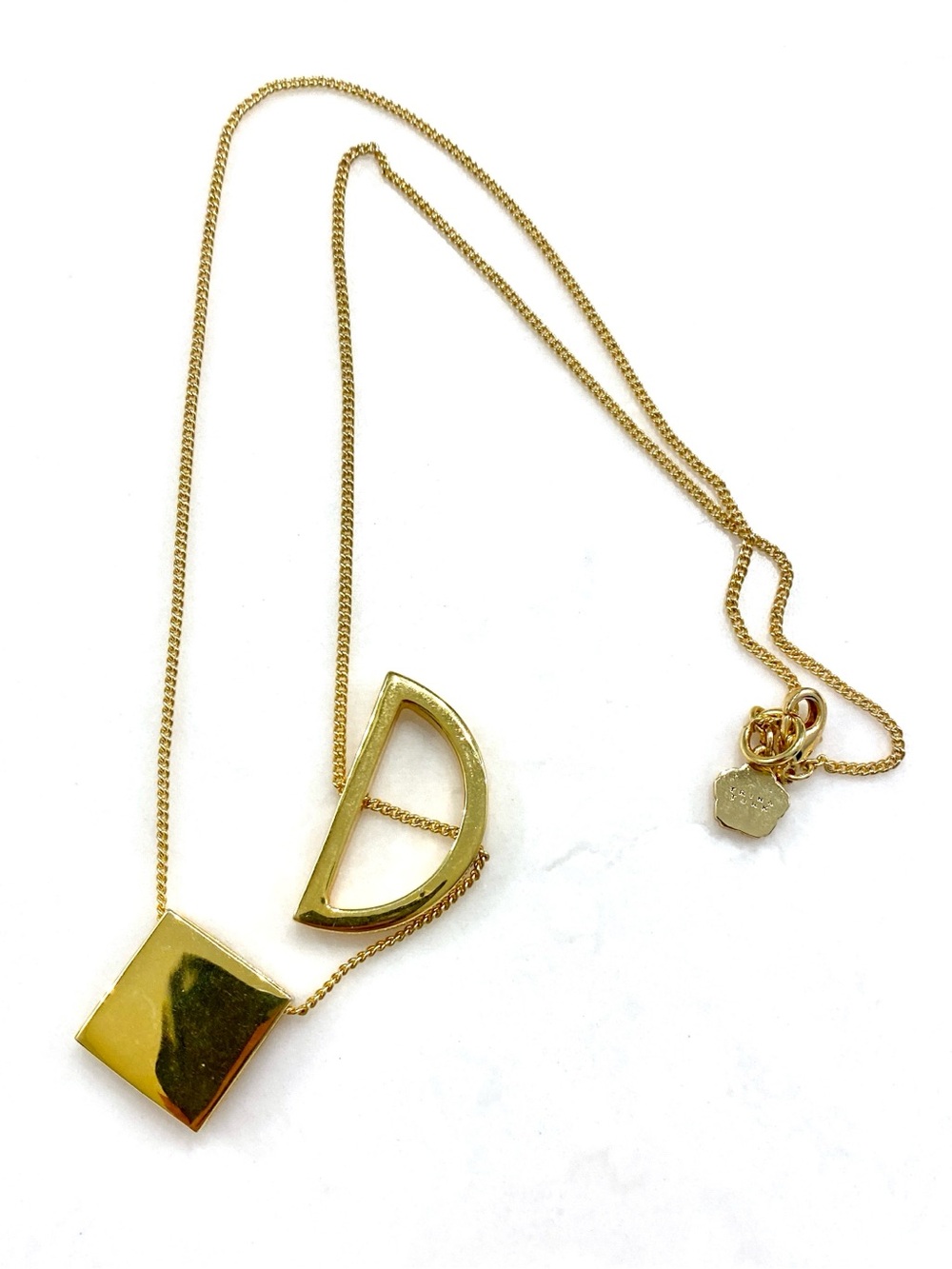 Trina Turk Gold Geometric Double Charm Necklace